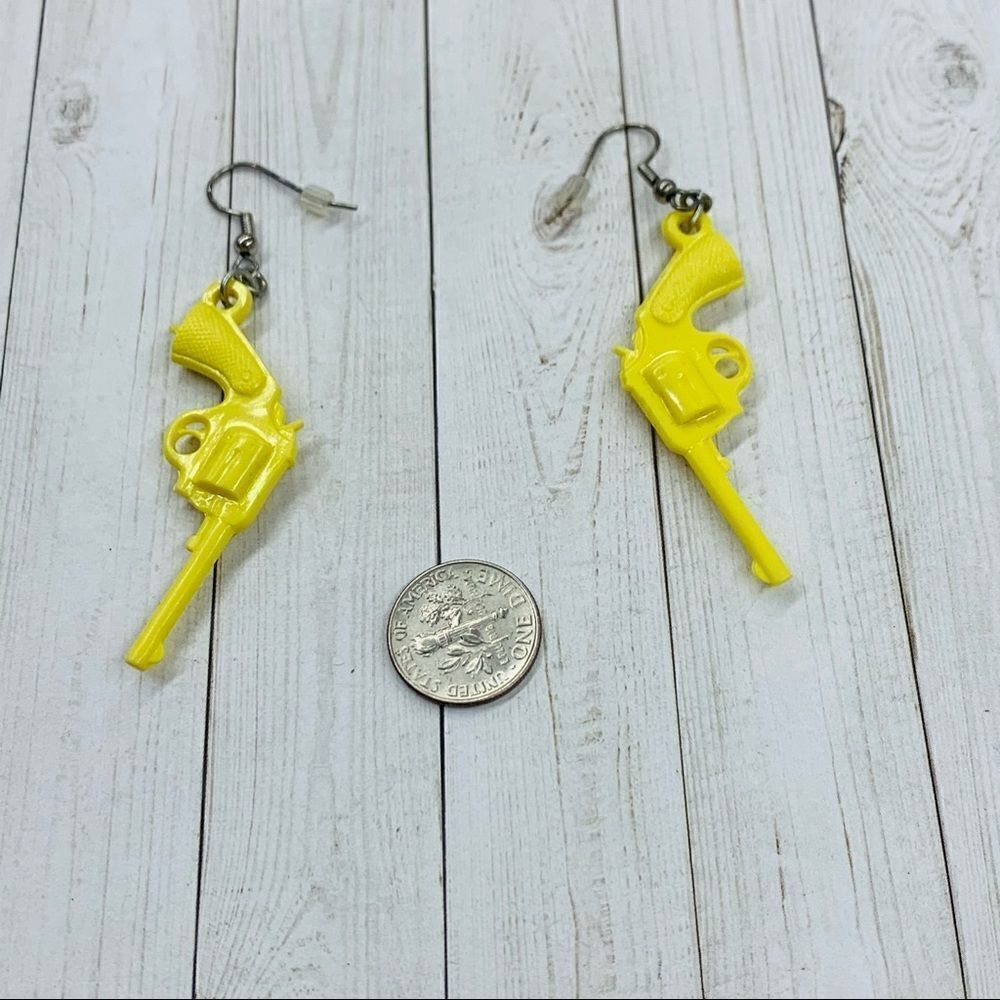 Girl Props Yellow Gun Earrings